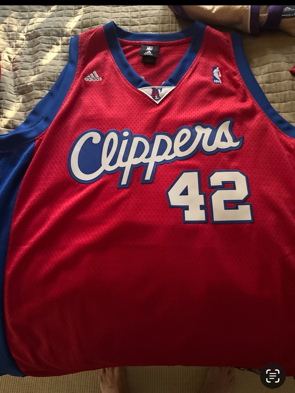 adidas Los Angeles Clippers Red and Blue #42 Jersey